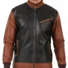 mens-black-and-brown-faux-leather-biker-bomber-jacket