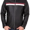 mens-black-faux-leather-biker-jacket-with-red-and-white-stripes