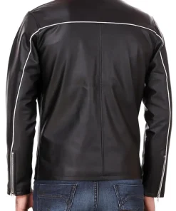 mens-black-faux-leather-biker-jacket-with-red-and-white-stripes