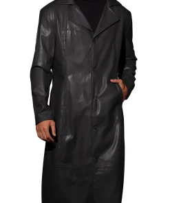 mens-black-faux-leather-long-trench-coat