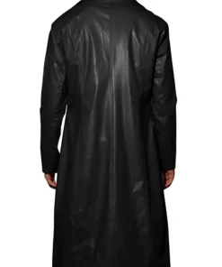 mens-black-faux-leather-long-trench-coat