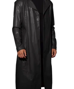 mens-black-faux-leather-long-trench-coat