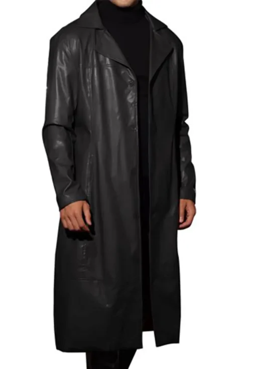 mens-black-faux-leather-long-trench-coat