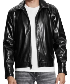 mens-black-faux-leather-zip-jacket