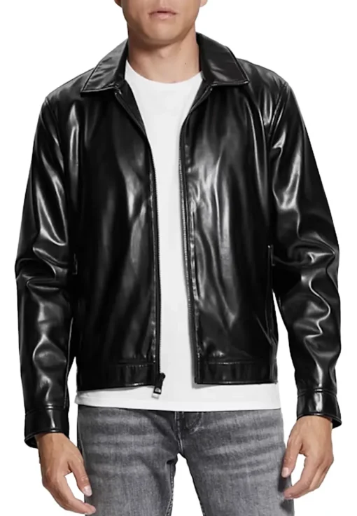 mens-black-faux-leather-zip-jacket