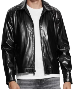 mens-black-faux-leather-zip-jacket