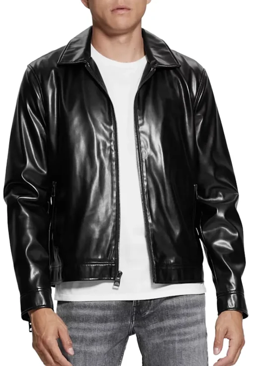 mens-black-faux-leather-zip-jacket