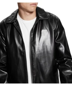 mens-black-faux-leather-zip-jacket