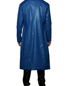 mens-blue-faux-leather-long-trench-coat