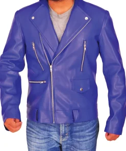 mens-brando-blue-faux-leather-biker-jacket