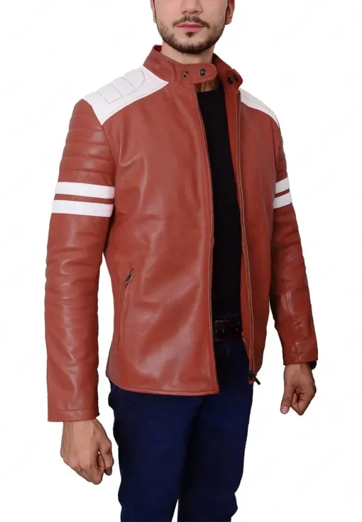 mens-brown-faux-leather-biker-jacket-with-white-stripes