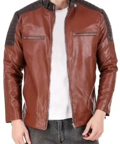 mens-brown-faux-leather-padding-design-jacket