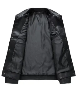 mens-button-up-black-faux-leather-jacket