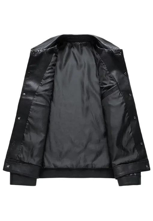 mens-button-up-black-faux-leather-jacket