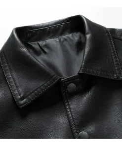mens-button-up-black-faux-leather-jacket