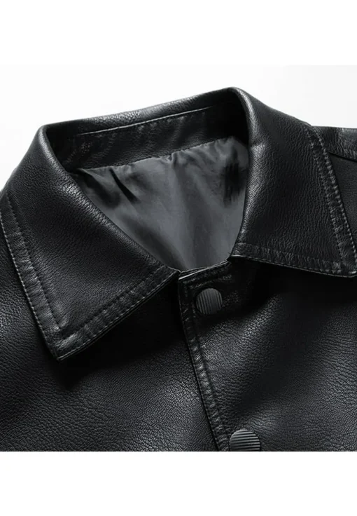 mens-button-up-black-faux-leather-jacket