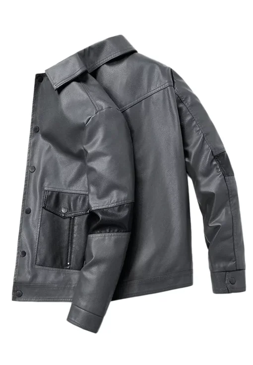 mens-button-up-gray-faux-leather-jacket