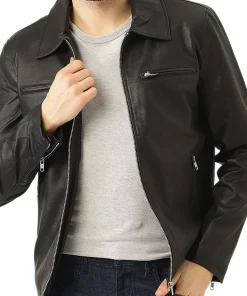 mens-casual-stylish-black-faux-leather-jacket