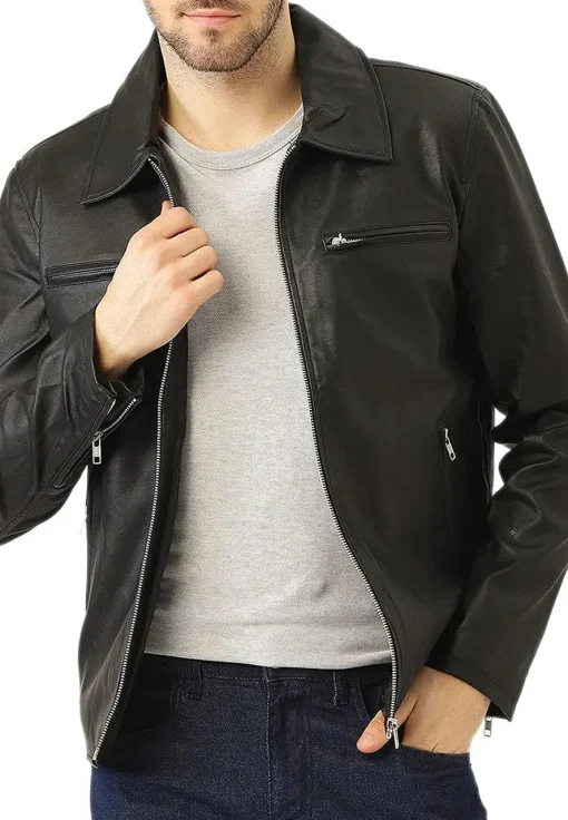 mens-casual-stylish-black-faux-leather-jacket