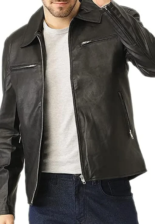 mens-casual-stylish-black-faux-leather-jacket