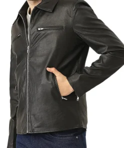 mens-casual-stylish-black-faux-leather-jacket