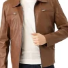 mens-casual-stylish-brown-faux-leather-jacket