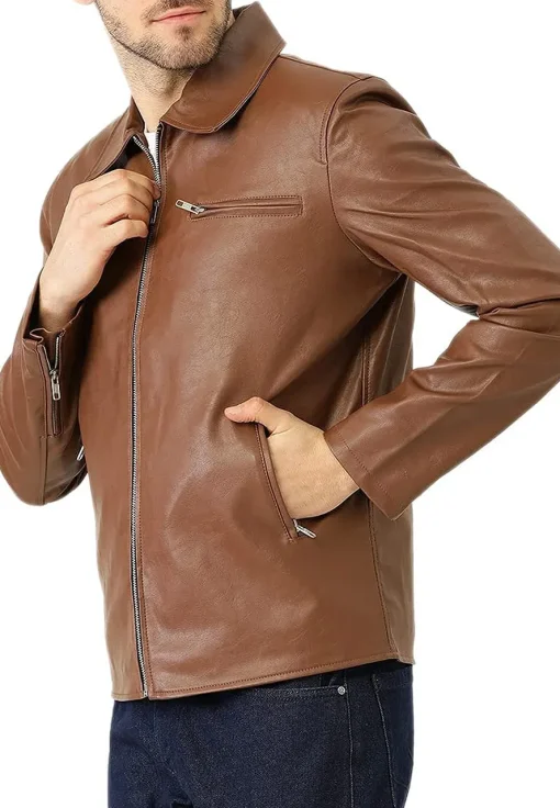 mens-casual-stylish-brown-faux-leather-jacket