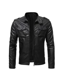 mens-classic-zip-up-black-faux-leather-motorcycle-jacket