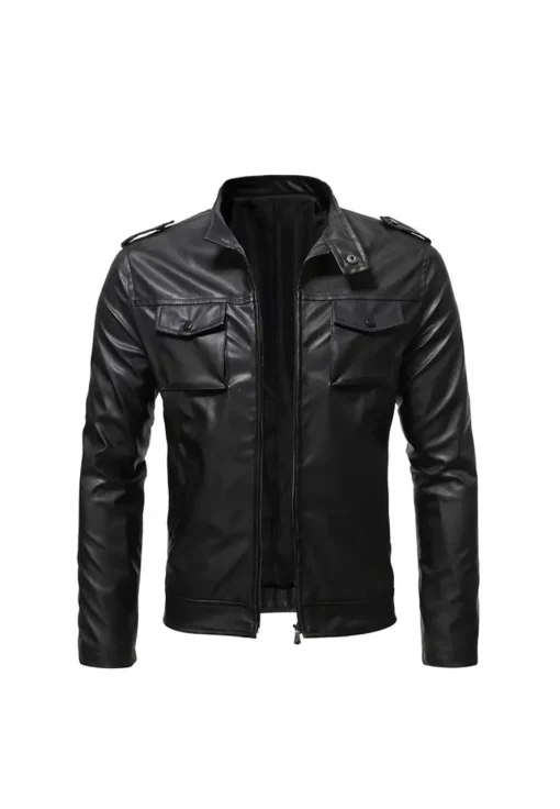 mens-classic-zip-up-black-faux-leather-motorcycle-jacket
