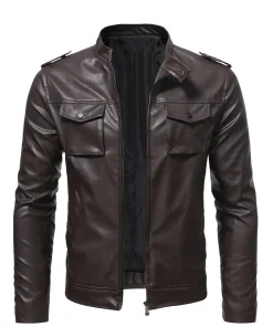 mens-classic-zip-up-brown-faux-leather-motorcycle-jacket