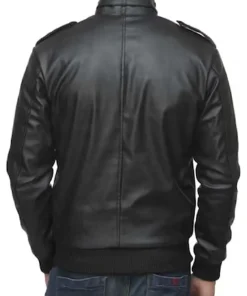 mens-classy-retro-black-faux-leather-bomber-jacket