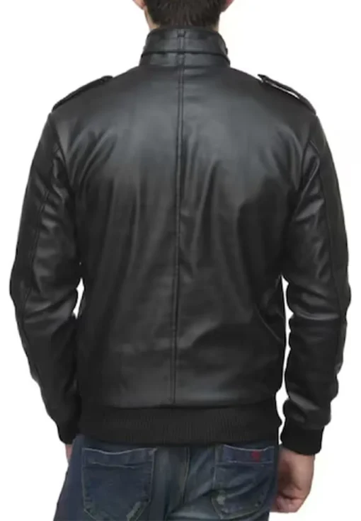 mens-classy-retro-black-faux-leather-bomber-jacket