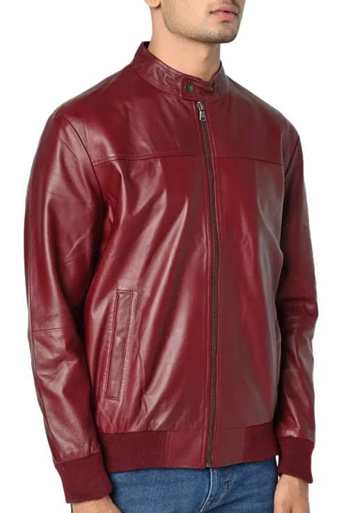 mens-faux-leather-burgundy-bomber-jacket