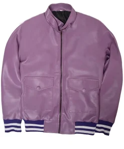 mens-faux-leather-purple-bomber-jacket