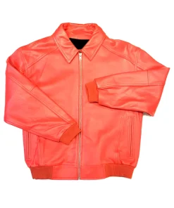 mens-faux-leather-red-bomber-jacket