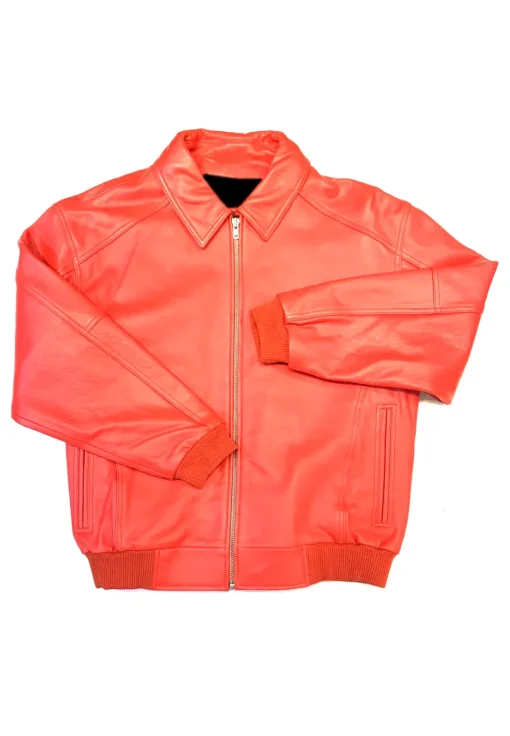 mens-faux-leather-red-bomber-jacket