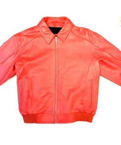 mens-faux-leather-red-bomber-jacket