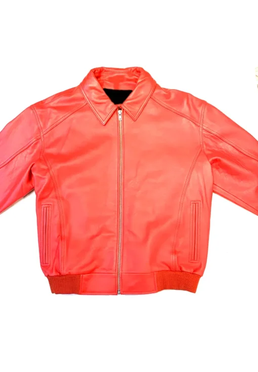 mens-faux-leather-red-bomber-jacket