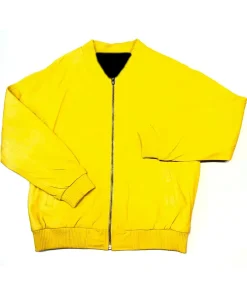 mens-lemon-faux-leather-bomber-jacket