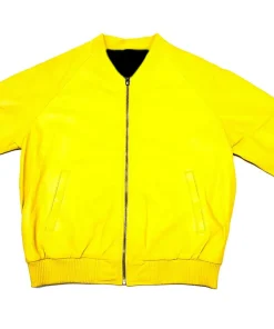 mens-lemon-faux-leather-bomber-jacket