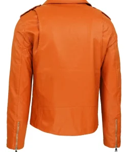 mens-orange-faux-leather-motorcycle-jacket