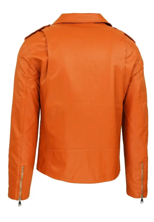 mens-orange-faux-leather-motorcycle-jacket