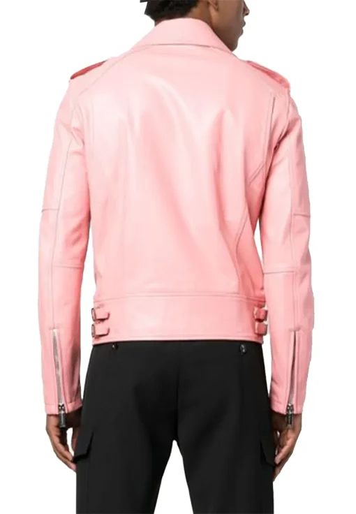 mens-pink-faux-leather-biker-jacket