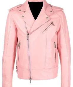 mens-pink-faux-leather-biker-jacket