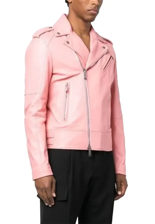 mens-pink-faux-leather-biker-jacket