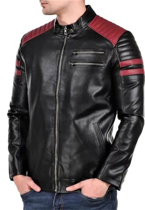 mens-red-padding-design-black-faux-leather-jacket
