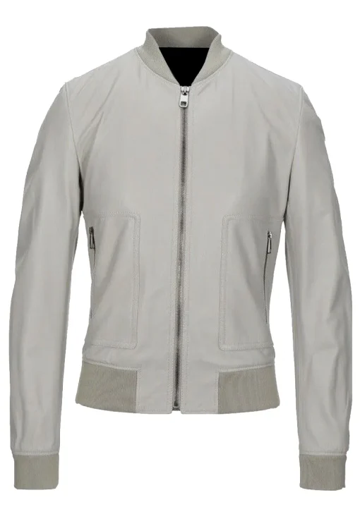 mens-round-collar-grey-faux-leather-bomber-jacket