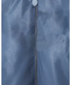 mens-shirt-collar-blue-bomber-faux-leather-jacket