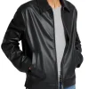 mens-simple-look-black-faux-leather-jacket