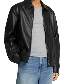 mens-simple-look-black-faux-leather-jacket